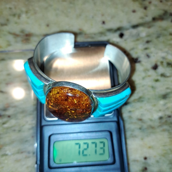 Jay King DTR Amber Turquoise Cuff Bracelet - Picture 4 of 8